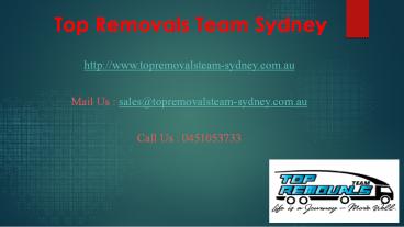 Top Removals Team Sydney