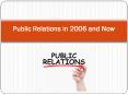 Public Relations in 2006 and Now PowerPoint PPT Presentation