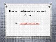 Badminton rules and regulations