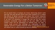Renewable Energy For a Better Tomorrow