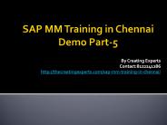 SAP MM Training in Chennai Demo Part-5