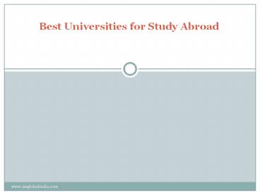 Best Universities for Study Abroad