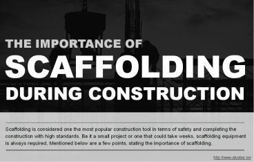 The benefits of Scaffolding in Constructions