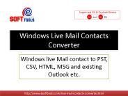 Live Mail Address Book Export