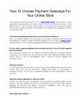 How To Choose Payment Gateways For Your Online Store PowerPoint PPT Presentation