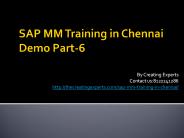 SAP MM Training in Chennai Demo Part-6