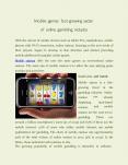 Mobile games: fast-growing sector of online gambling industry PowerPoint PPT Presentation