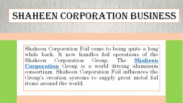 Know All About Shaheen Corporation Aluminum Business