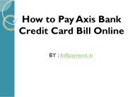 Axis bank credit card payment online