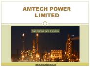 Amtech Power Limited - Renowned Leader of Power Generation Control System