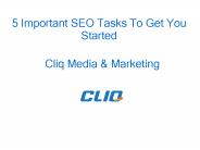 5 Important SEO Tasks To Get You Started