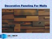 Decorative Paneling For Walls