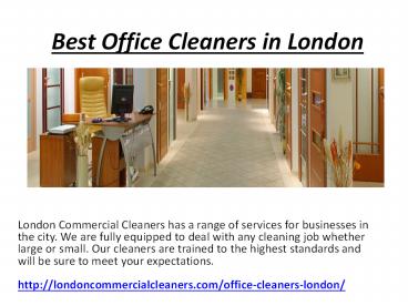 Office Cleaning Central in London