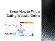 Know How to Find a Dating Website Online