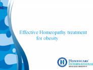 Effective Treatment for Obesity through Homeopathy