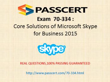 Passcert Microsoft 70-334 exam practice test