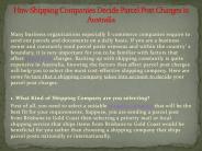 How Shipping Companies Decide Parcel Post Charges in Australia