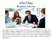 John Haag - Business Leader