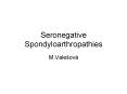 Seronegative Spondyloarthropathies PowerPoint PPT Presentation