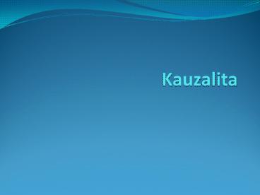 Kauzalita