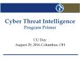 Cyber Threat Intelligence Program Primer PowerPoint PPT Presentation
