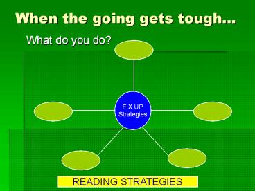 When the going gets tough