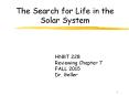 The Search for Life in the Solar System PowerPoint PPT Presentation