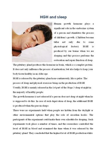hgh and sleep