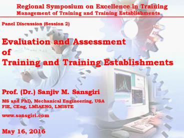 Evaluation And Assessment of Training