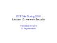 ECE 544 Spring 2016 Lecture 10: Network Security PowerPoint PPT Presentation