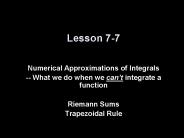 Numerical Approximations of Integrals
