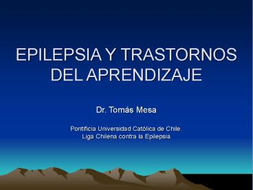 EPILEPSIA Y TRASTORNOS DEL APRENDIZAJE