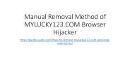 Manual removal method of mylucky123.com browser hijacker