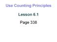 Use Counting Principles PowerPoint PPT Presentation