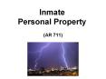 Inmate Personal Property PowerPoint PPT Presentation