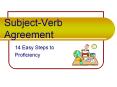 Subject-Verb Agreement PowerPoint PPT Presentation