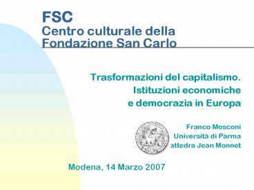 FSC Centro culturale della Fondazione San Carlo