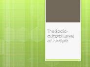 The%20Socio-cultural%20Level%20of%20Analysis
