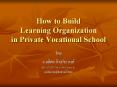 How to Build Learning Organization in Private Vocational School PowerPoint PPT Presentation