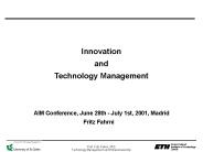 Innovation and Technology Management