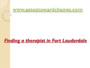 Finding a therapist in Fort Lauderdale