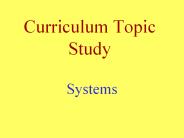 Curriculum Topic Study