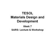 TESOL Materials Design and Development
