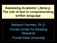 Assessing Academic Literacy: The role of text in comprehending written language PowerPoint PPT Presentation