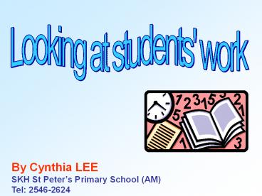 Looking at students' work
