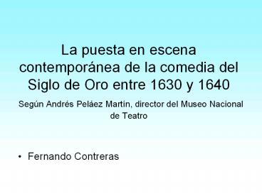 La puesta en escena contempor