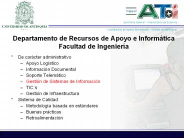 Departamento de Recursos de Apoyo e Inform