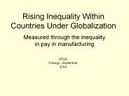 Rising Inequality Within Countries Under Globalization