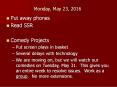Monday, May 23, 2016 PowerPoint PPT Presentation