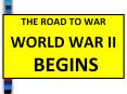 THE ROAD TO WAR PowerPoint PPT Presentation